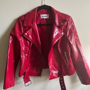 BB DAKOTA red patent moto jacket